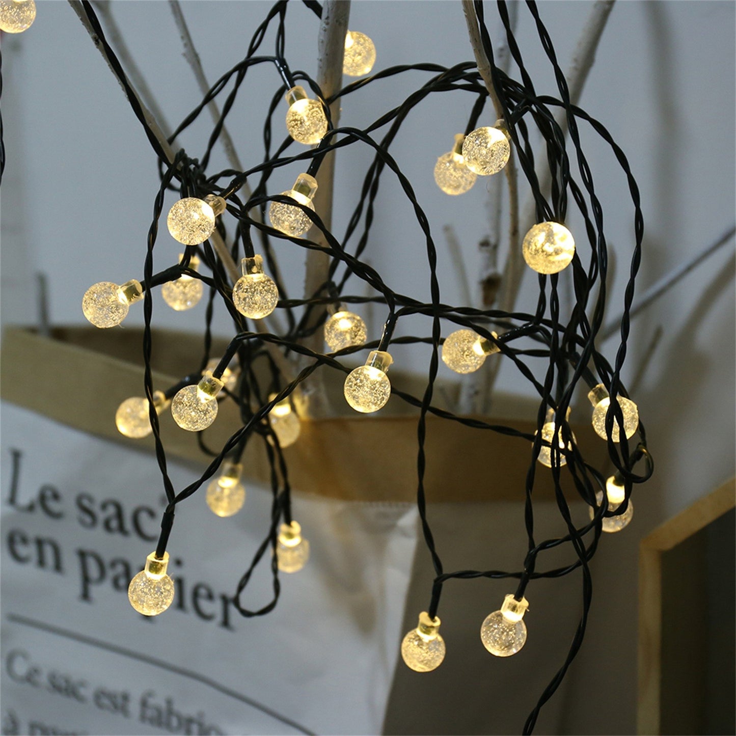 TwinkleGlow™ LED Bubble Ball Lights – Solar-Powered Magic for Your Garden Evenings