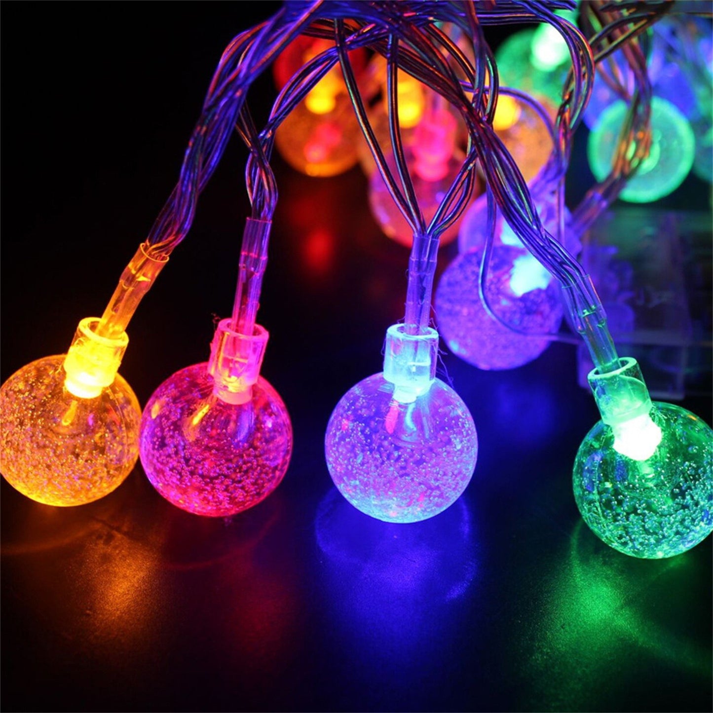 TwinkleGlow™ LED Bubble Ball Lights – Solar-Powered Magic for Your Garden Evenings