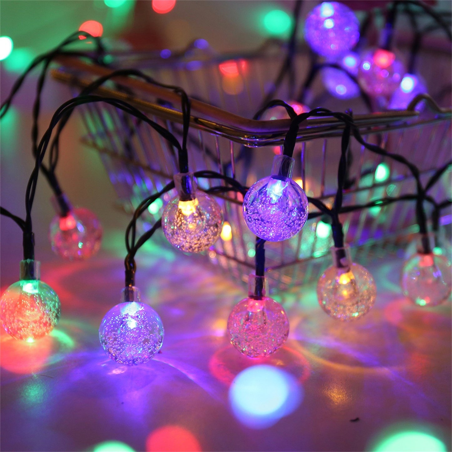 TwinkleGlow™ LED Bubble Ball Lights – Solar-Powered Magic for Your Garden Evenings