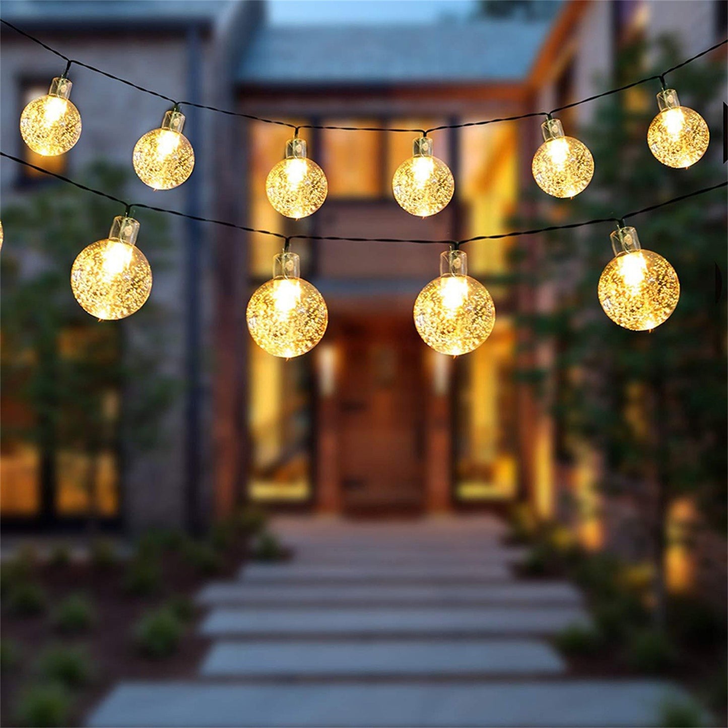 TwinkleGlow™ LED Bubble Ball Lights – Solar-Powered Magic for Your Garden Evenings