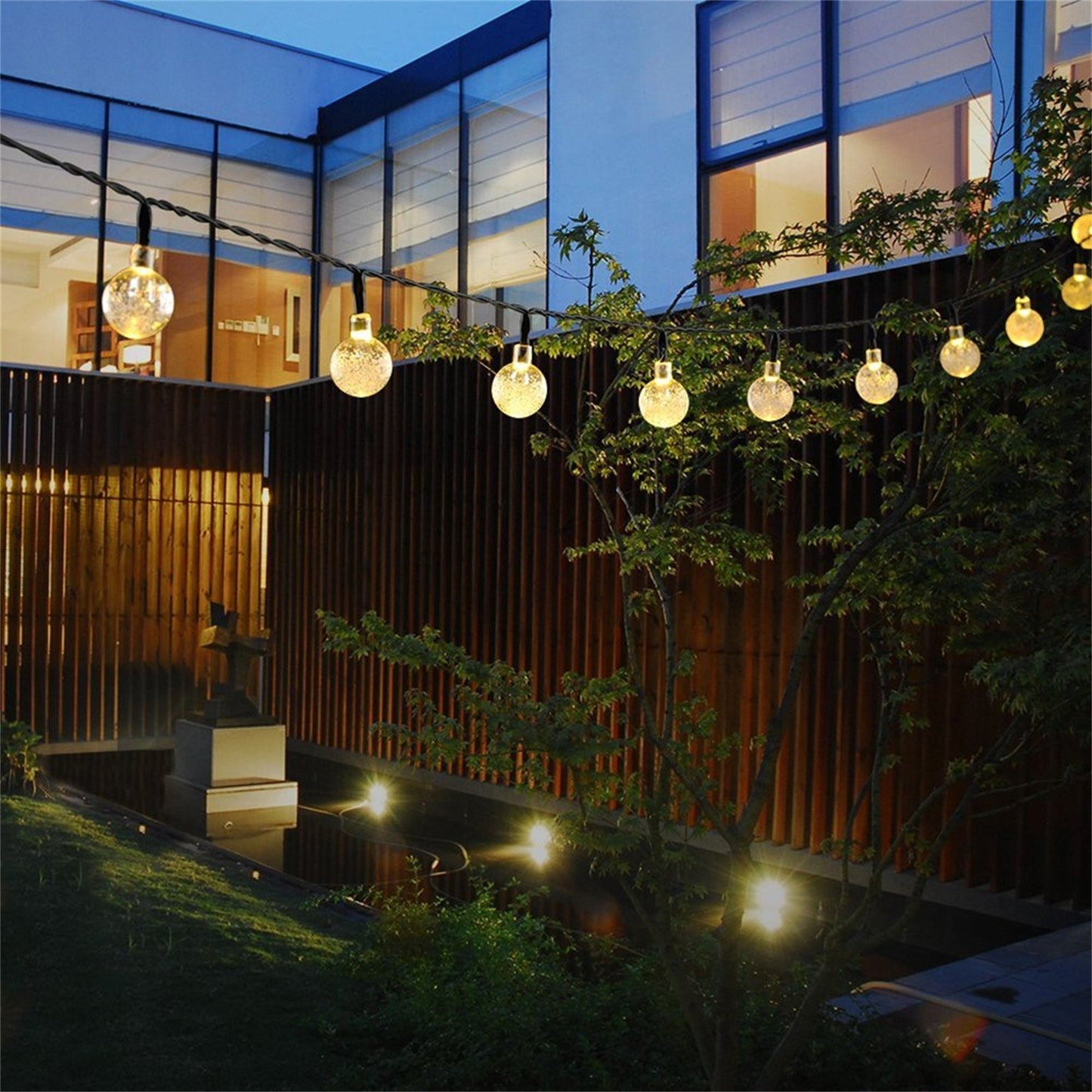 TwinkleGlow™ LED Bubble Ball Lights – Solar-Powered Magic for Your Garden Evenings