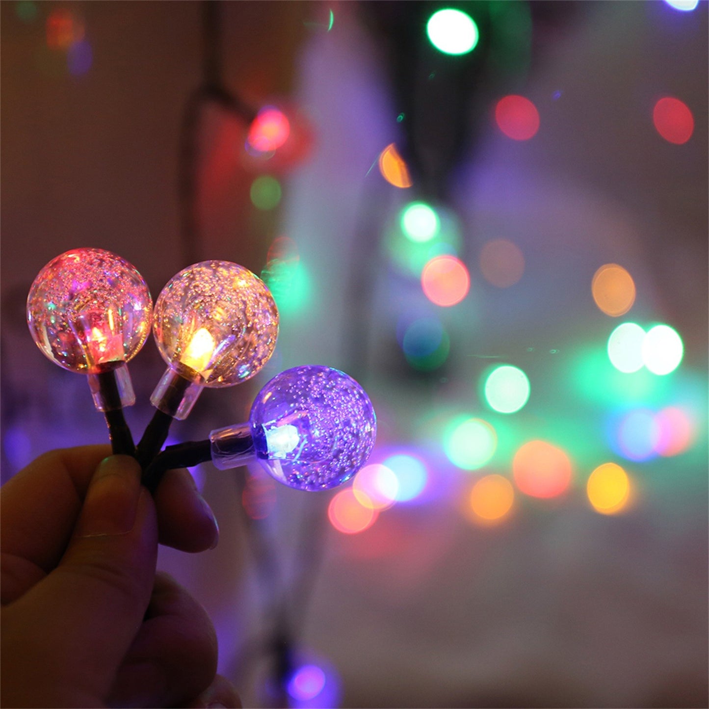 TwinkleGlow™ LED Bubble Ball Lights – Solar-Powered Magic for Your Garden Evenings