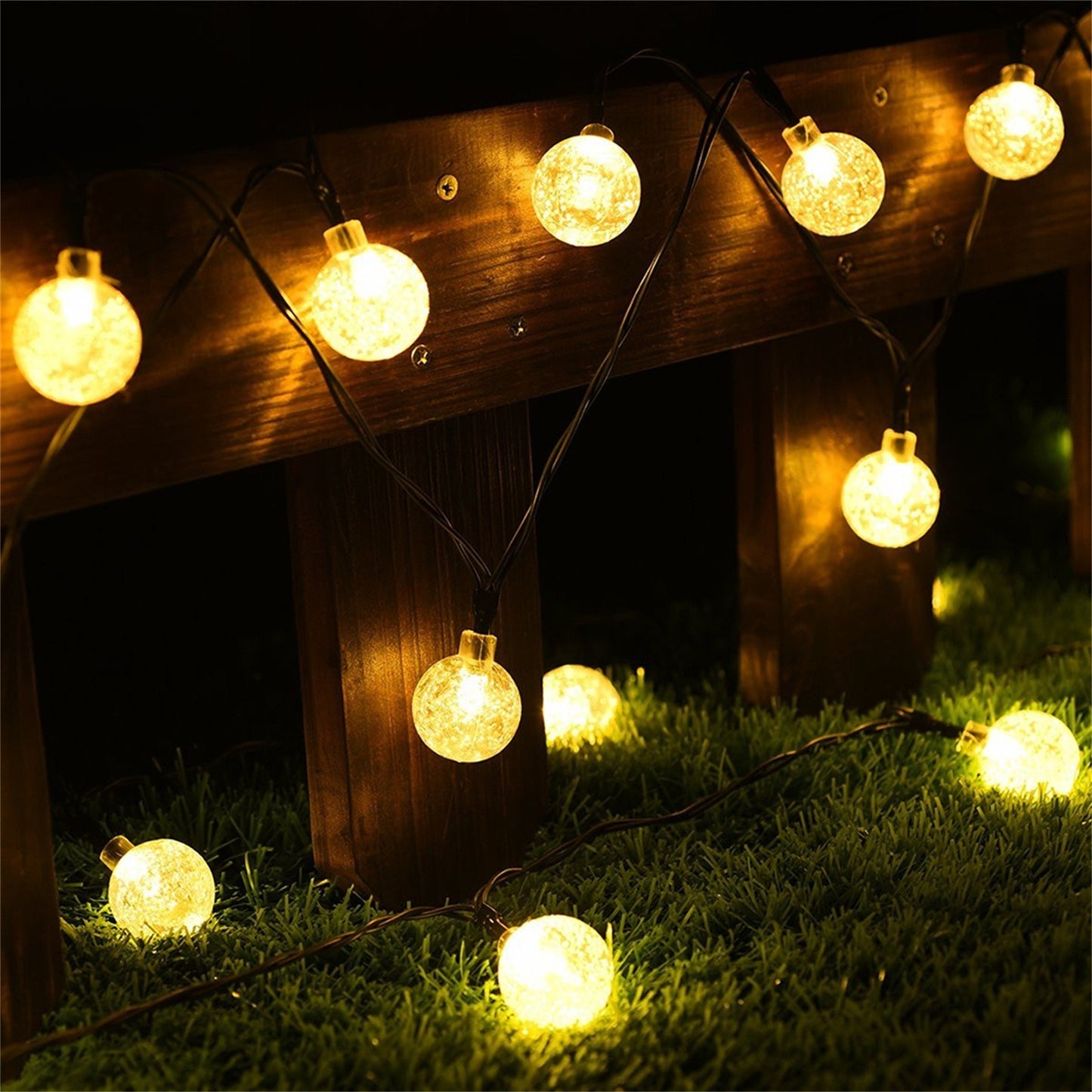 TwinkleGlow™ LED Bubble Ball Lights – Solar-Powered Magic for Your Garden Evenings