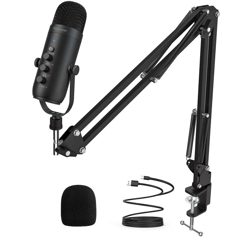 Haomuren Studio Pro : kit de micro à condensateur cardioïde USB