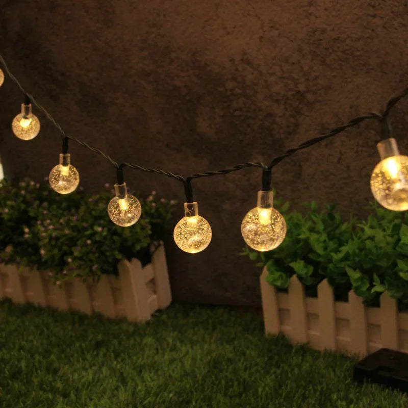 TwinkleGlow™ LED Bubble Ball Lights – Solar-Powered Magic for Your Garden Evenings