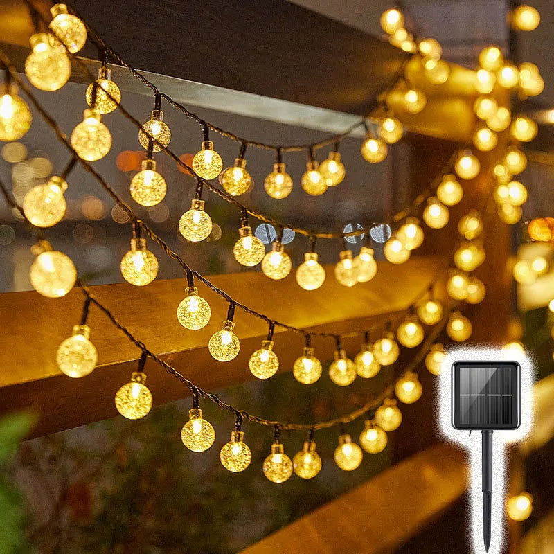 TwinkleGlow™ LED Bubble Ball Lights – Solar-Powered Magic for Your Garden Evenings