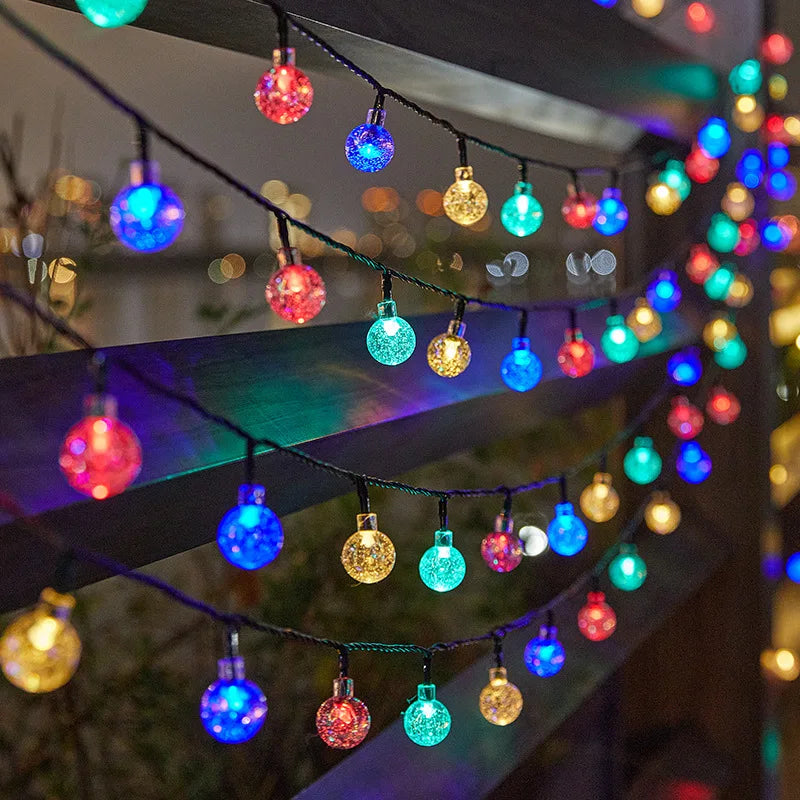 TwinkleGlow™ LED Bubble Ball Lights – Solar-Powered Magic for Your Garden Evenings