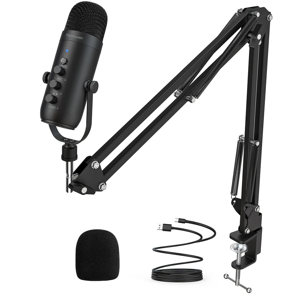 Haomuren Studio Pro : kit de micro à condensateur cardioïde USB