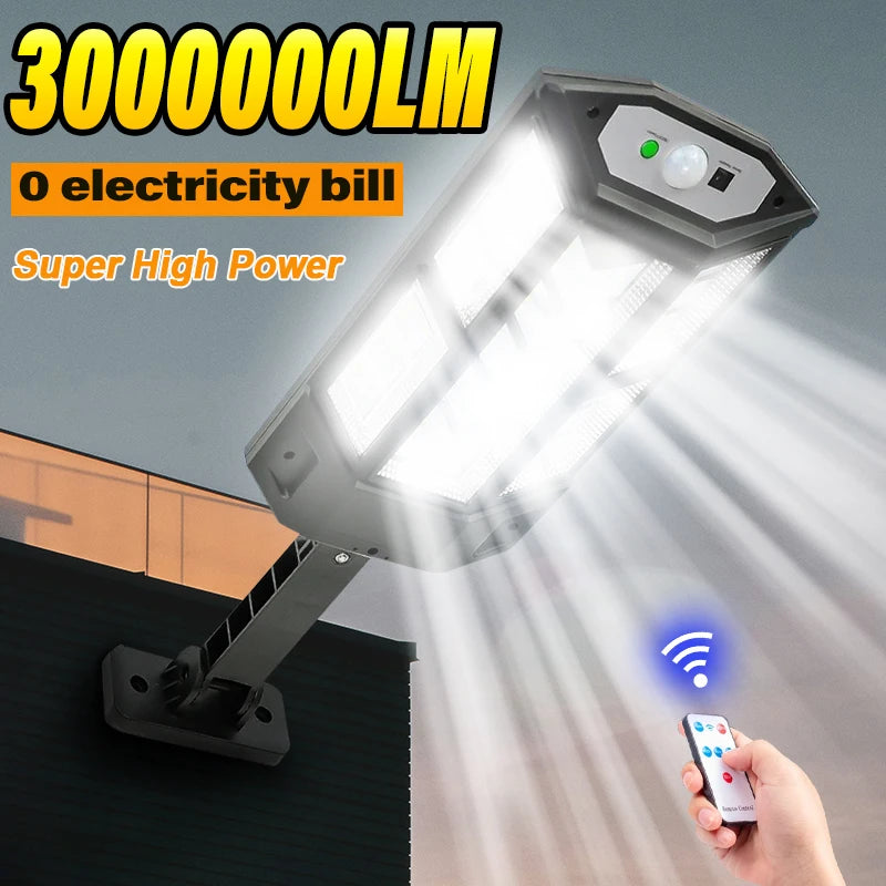 SkyBlaze™ 3,000,000LM Outdoor Solar Wall Light – Built for Power, Made for Outdoors
