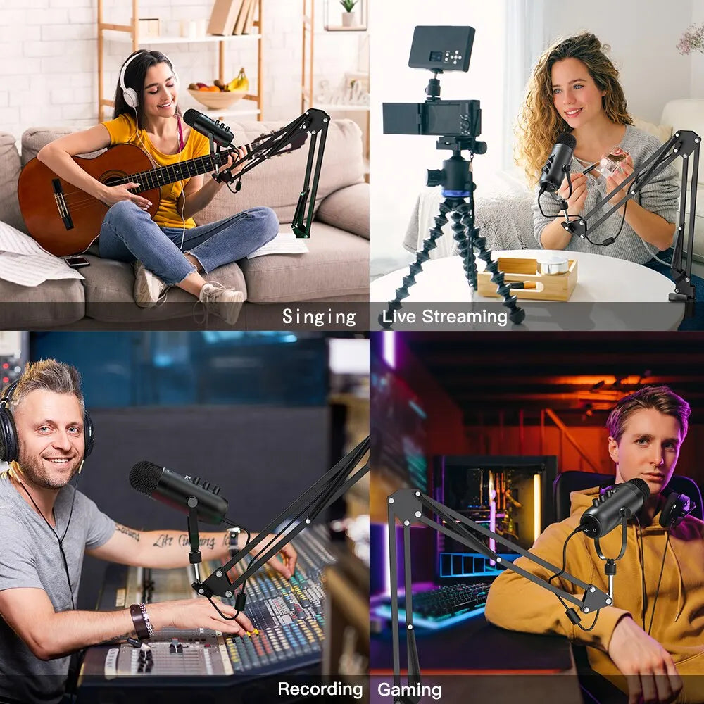 Haomuren Studio Pro : kit de micro à condensateur cardioïde USB