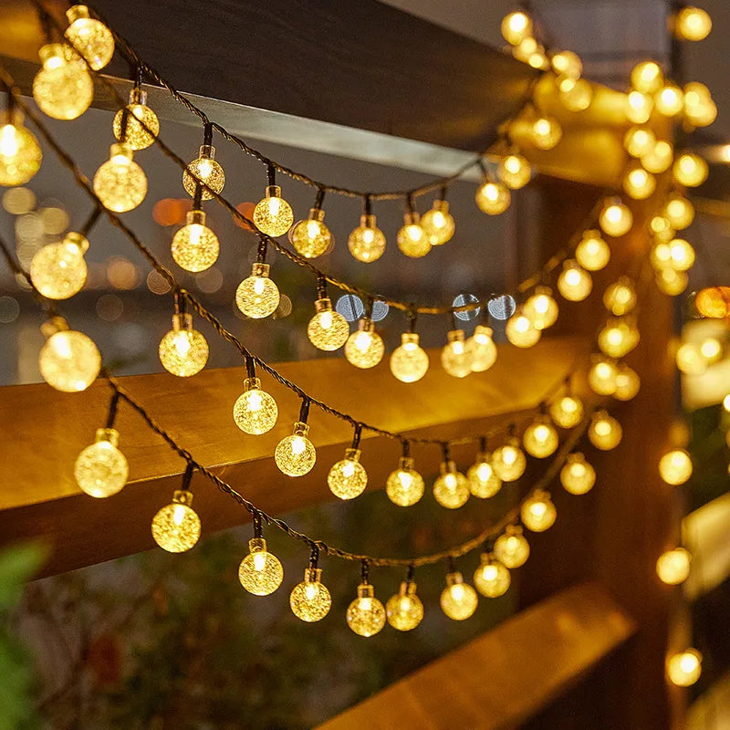 TwinkleGlow™ LED Bubble Ball Lights – Solar-Powered Magic for Your Garden Evenings