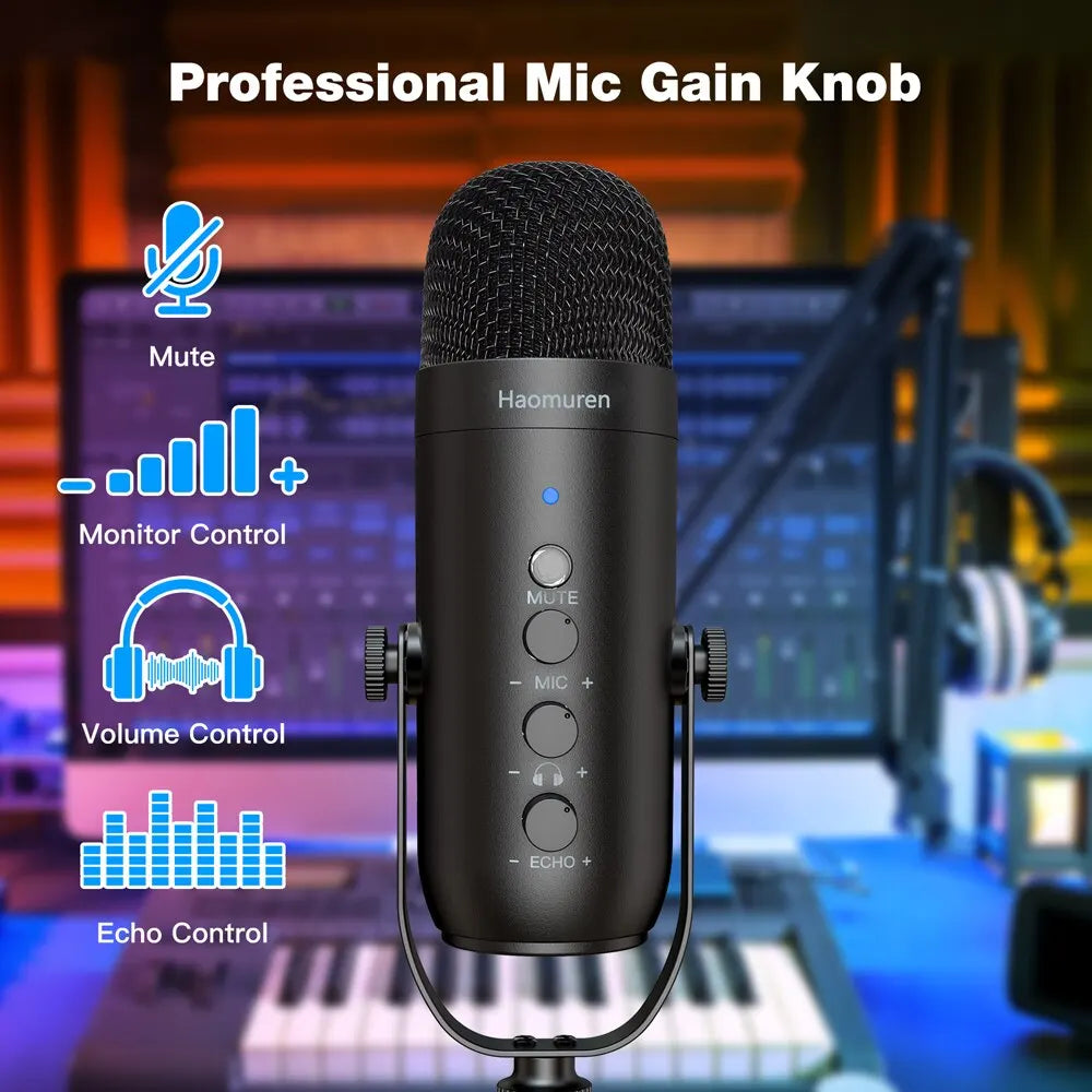 Haomuren Studio Pro : kit de micro à condensateur cardioïde USB