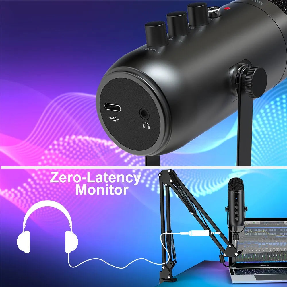 Haomuren Studio Pro : kit de micro à condensateur cardioïde USB