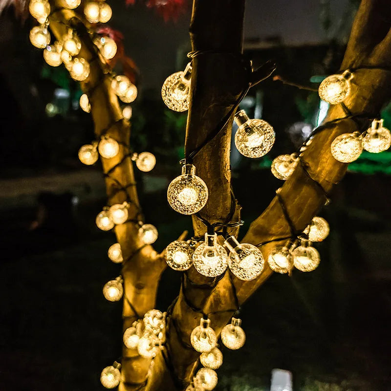 TwinkleGlow™ LED Bubble Ball Lights – Solar-Powered Magic for Your Garden Evenings