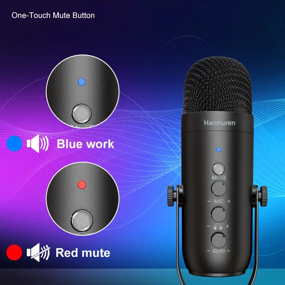 Haomuren Studio Pro : kit de micro à condensateur cardioïde USB