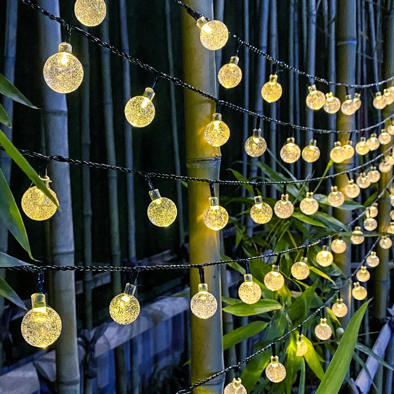 TwinkleGlow™ LED Bubble Ball Lights – Solar-Powered Magic for Your Garden Evenings